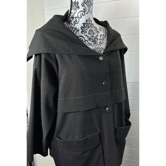 VTG Cannisse Jacket Minimalist Pockets Black Artsy Boho Womens M Lagenlook - Picture 1 of 10